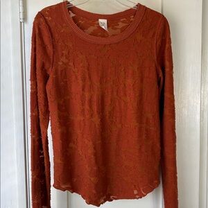 WE THE FREE rust orange top, size Medium